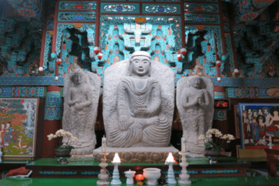 용장사 석불좌상(전라남도 유형문화재)